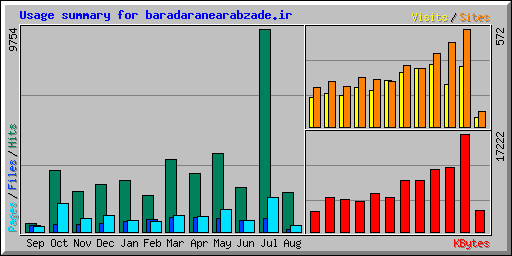 Usage summary for baradaranearabzade.ir